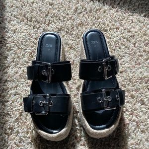 Zara Buckle Platform Sandals